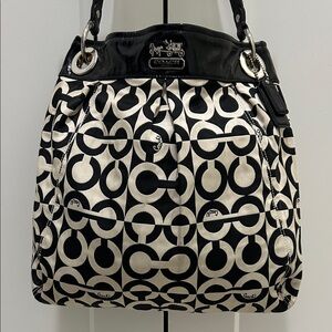 Coach Madison Op Art Canvas Hippie Shoulder Bag